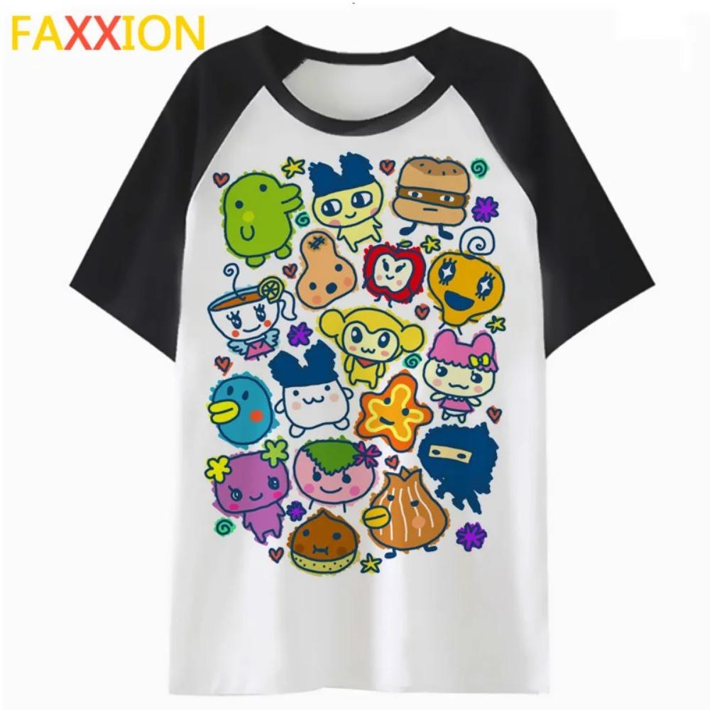 Tamagotchi Tama Friends T Shirt Tshirt Tops Graphic Female Kawaii Cartoon Harajuku T-shirt Tee Femme Clothing Women K4779