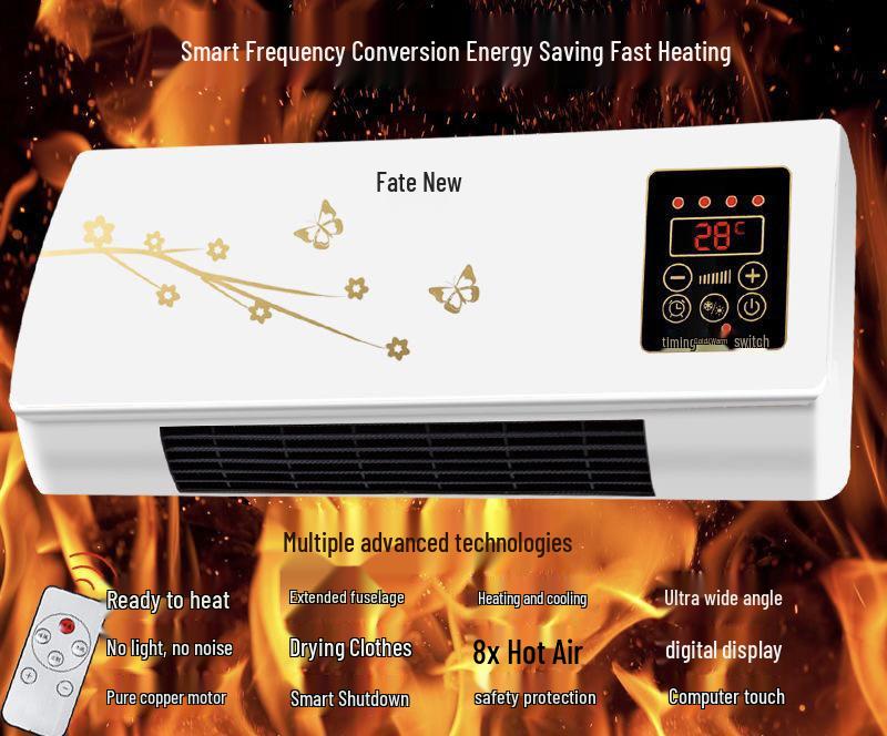 New Dual-Use Wall-Mounted Hot Air Fan Heater – Energy-Saving, Waterproof, for Bathroom