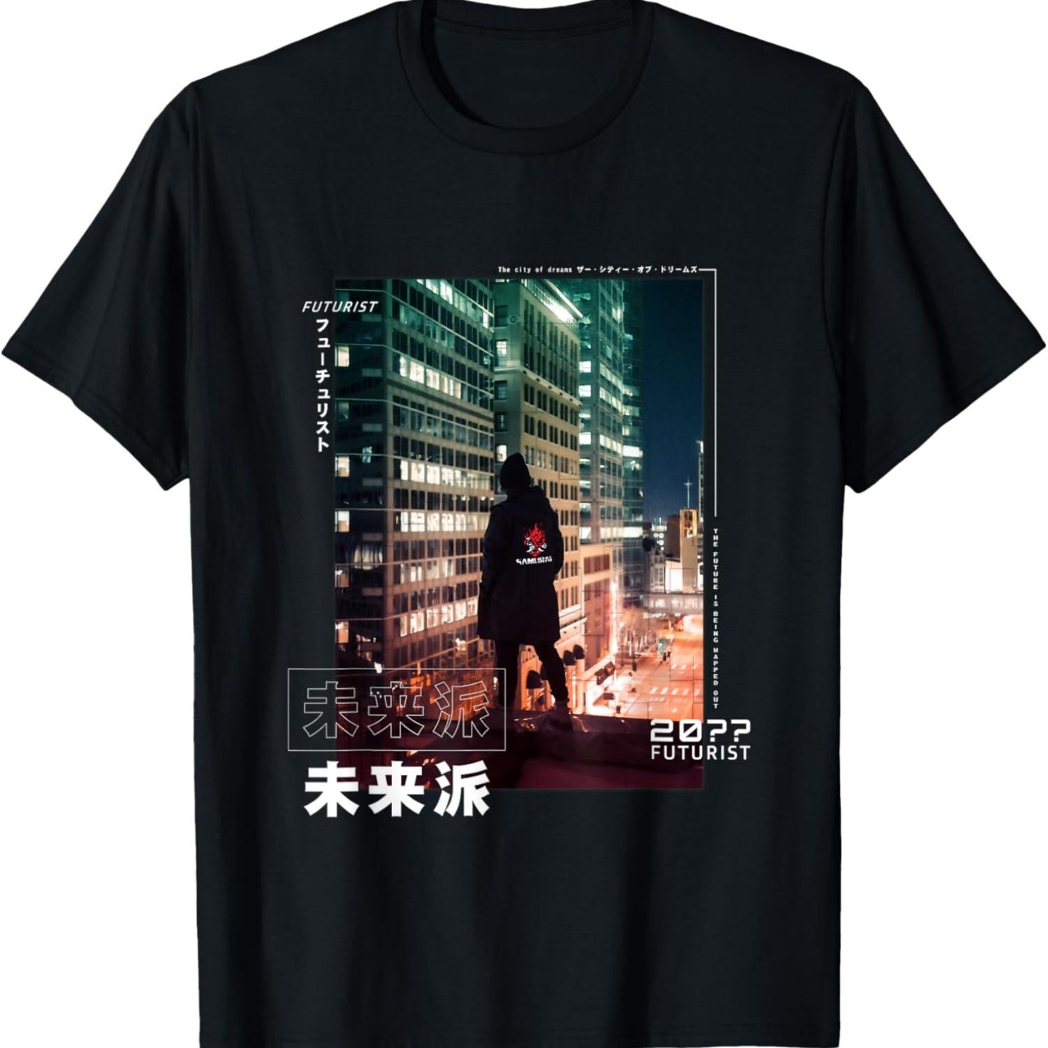 Japanese Vaporwave futuristic cyberpunk aesthetics T-Shirt S чёрный