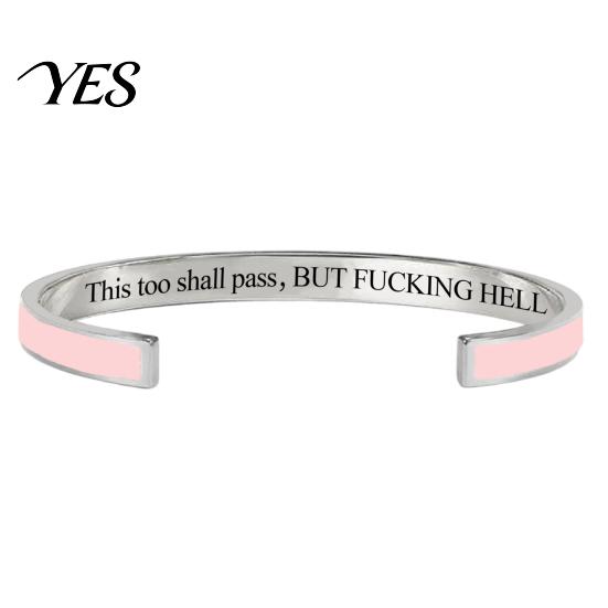Bracciale Semplice di Alta Gamma Anche Questo Passerà Bracciale a Braccialetto con Mantra, Regolabile Inciso Motivazionale Comodo Braccialetto da Polso Informazioni Nascoste