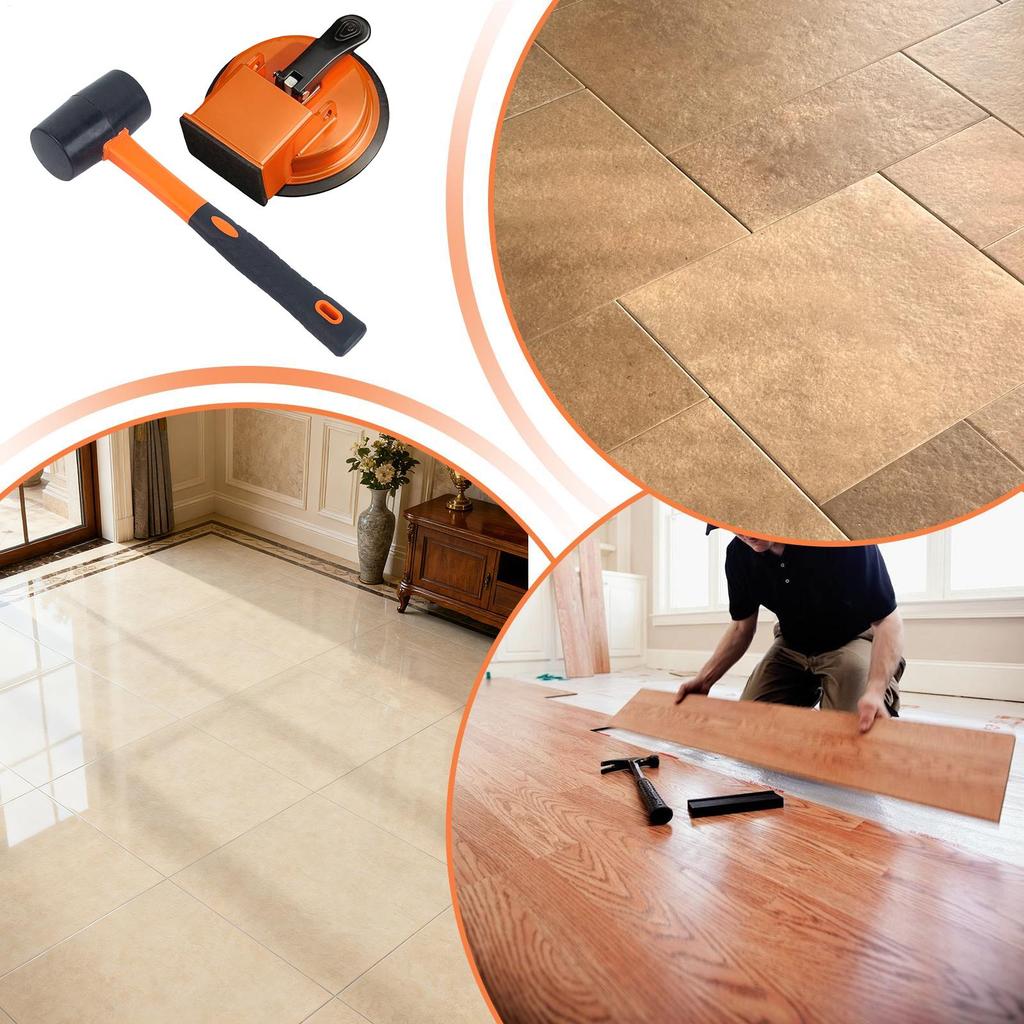 Laminate Flooring Tool Wood Plank Puller Gap Repair Kit Suction Cup Grabber Rubber Mallet Hardwood Tile Install Set