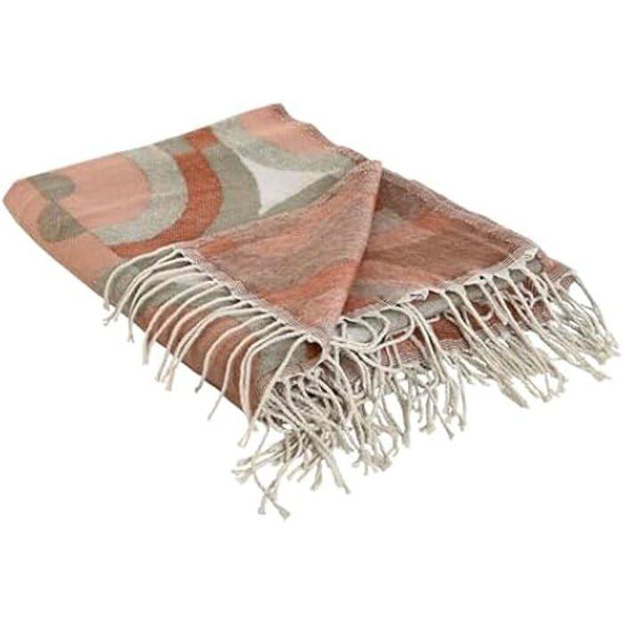 Přehoz - HOME ESPRIT - Růžový - Akryl - 130 x 170 cm - Vícebarevný