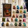 Süße Drachen Geschenksets Adventskalender 2026 24 Tage Buchliebhaber Weihnachten Countdown mit Acryl Bastelornamenten Mini-Drachen Fantasy Buchliebhaber