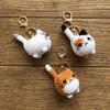 Multi-color Crochet Kitten Keyrings Cartoon Knitted Cat Keychain Cat Crochet Keychain  Gift