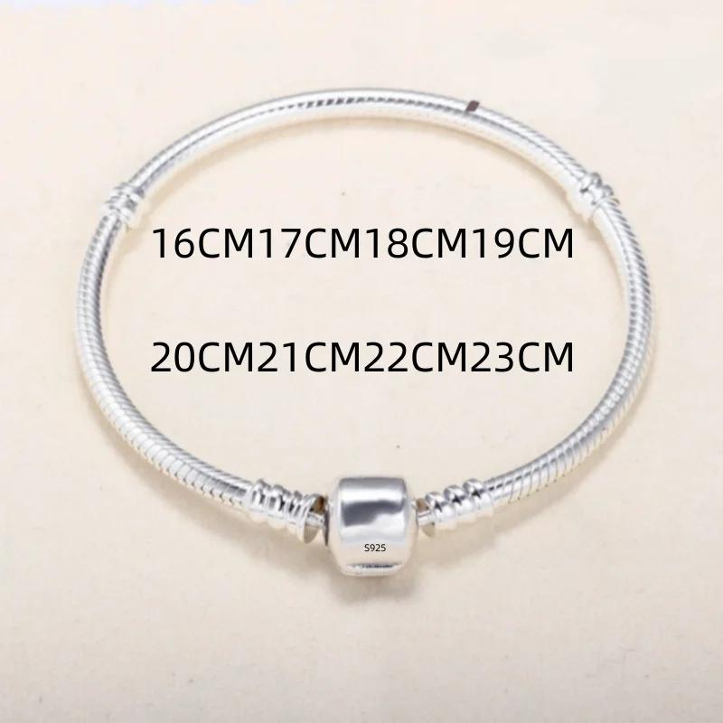 

Оригинальные ювелирные изделия ручной работы из серебра 925 пробы, браслет-подвеска, мягкие гладкие браслеты из змеиной кости для женщин 16cm белый