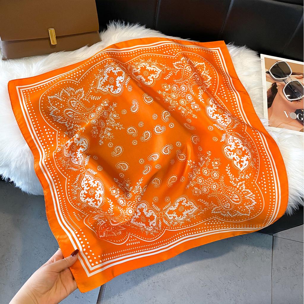 Silk Scarf 70 Imitation Silk Light Luxury Versatile Spring And Summer High-End Printing Women'S Professional Scarf Scarf