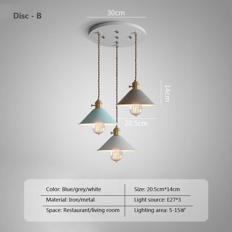 Macaron E27 Industrial Vintage Chandeliers Hanging Lights Ceiling Metal Pendant Lamps For Home Kitchen Restaurant Bar Decor