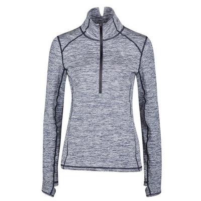 Womens/Ladies Purple Half Zip Long Sleeve Top
