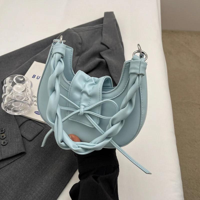 Sewing Thread Ladies Crossbody Bags Casual  New Shoulder Bags for Women Zipper Pu