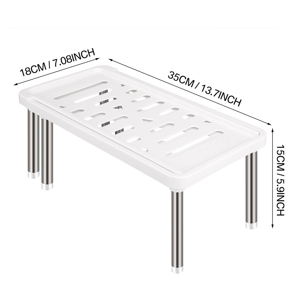 Expandable Cabinet Organizer Shelf Kitchen Cupboard Organizer Free Standing Spice Rack Retractable Storage Racks for Countertop белый