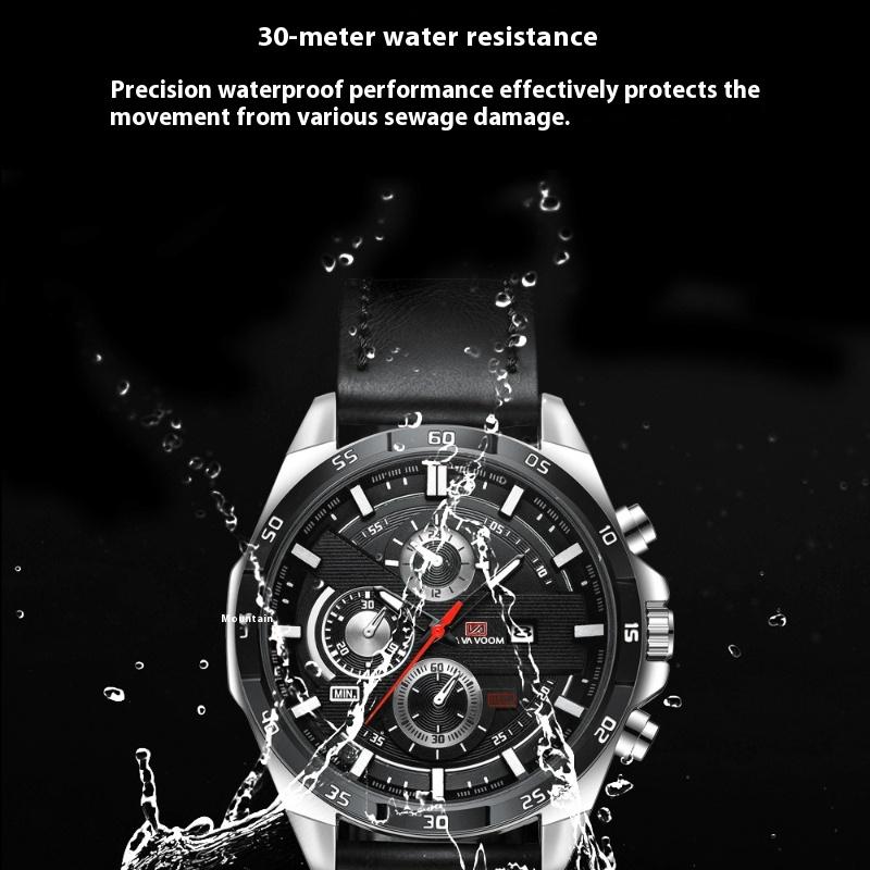 Men's Waterproof Outdoor Sports Leisure Watch Student Belt Calendar Watch