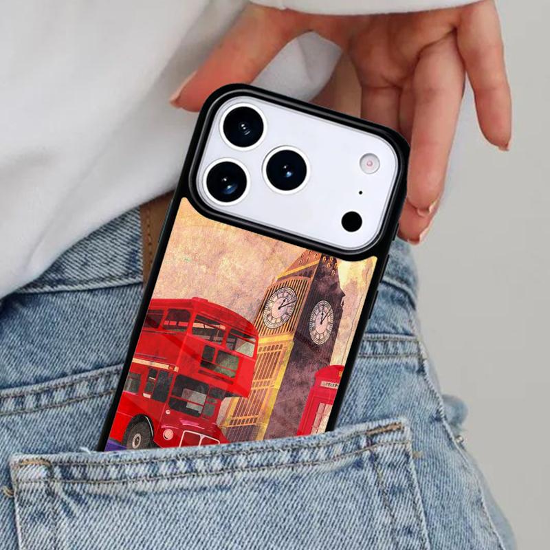 London Red Bus Big Ben Phone Case for iPhone 17ProMax 12 13 14 15 16e 17 Pro Max Plus Air Cover