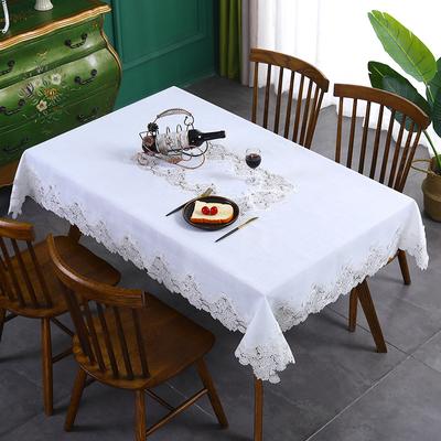 White Lace Tablecloth Modern Simple Tablecloth Household Decoration Tea Table Cloth Square Tablecloth Furniture Dustproof Cloth