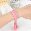European & American Style Woven Bracelet - Solid Color, 1.3cm, Handmade Tassel, Fashionable Polyester Hand Rope for Women