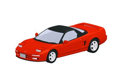 AOSHIMA 1/32 Scale Rakupla Snap Kit No. 19-FR Honda NA1 NSX Formula Red Pre-Colored Plastic Model Kit (Automobile)