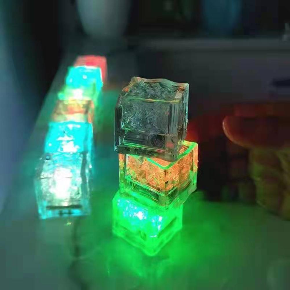 12pcs Luminous Led Ice Cubes Colorful Romantic Super Bright Party Festival Toys Gifts For Hotel Bars Ktv