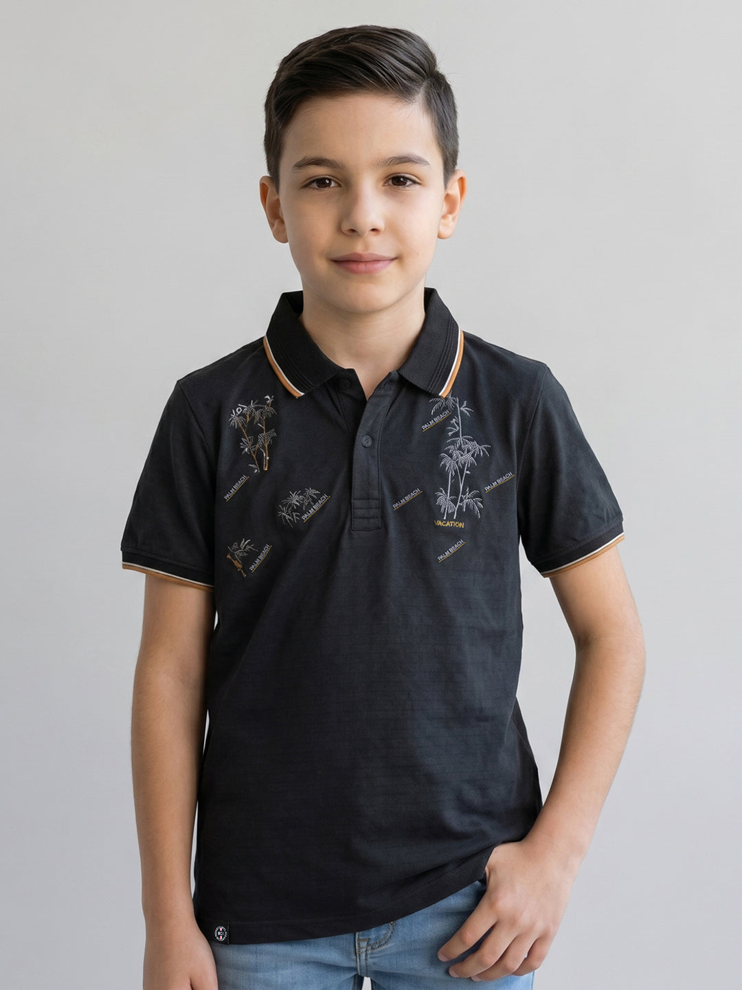 Monte Carlo Boy Regular Fit Black Tshirt 4-5 Years