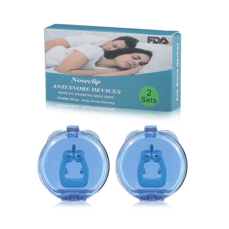 Ny Blå Anti-Snarknings Magnetisk Anti-Snarkningsenhet Unisex Mini Bärbar Lätt att Återfå Mjuk Ventilerande Näsclips