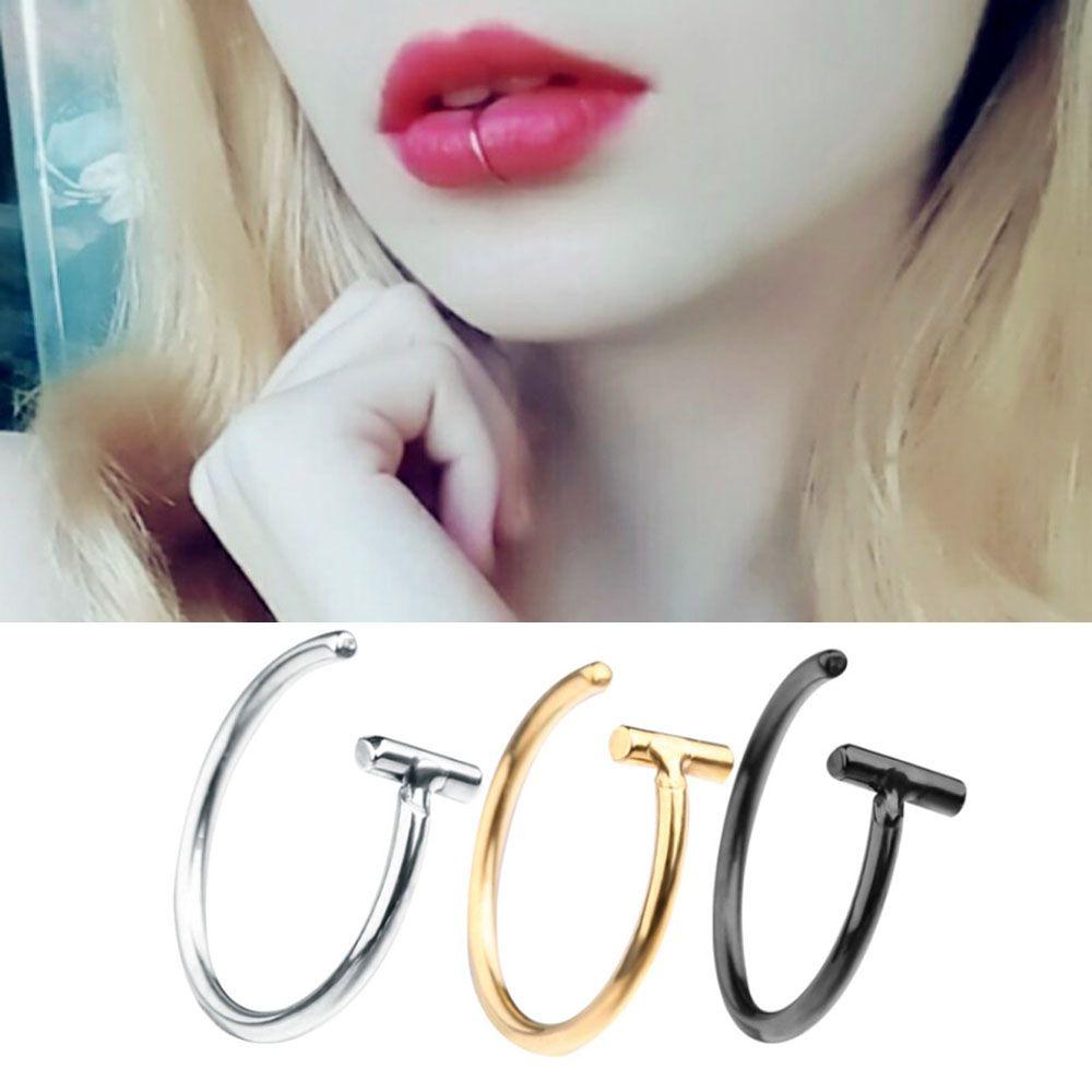 

Accessories Hoop Titanium steel Stud Earrings C Shape Lip Rings Body Piercing Nose Rings Jewelry