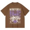 230 Gsm 100% Cotton Demon Slayer V90 Infinity Castle Print Unisex Heavy Cotton T Shirt