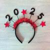 Star Christmas Headpiece 2025 Glitter Hair Hoop New Year Decoration Headdress  New Year Gift