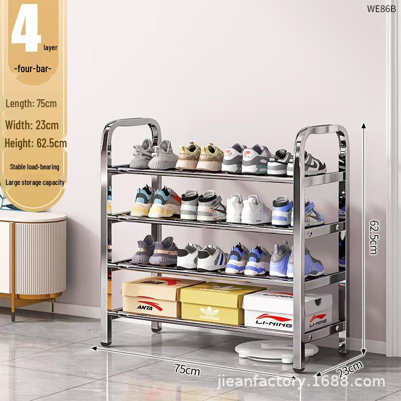 Multi-Layer Stainless Steel Shoe Rack for Home, Dorm & Rental Stainless Steel Shoe Rack