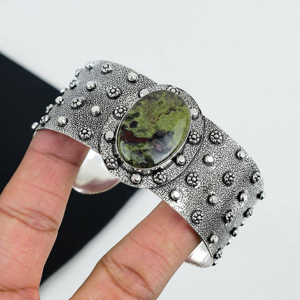 Natural Dragon Blood Jasper Gemstone Handmade 925 Sterling Silver Cuff Bangle, Dragon Blood Jasper Bangle,For Wife, Unisex Bangle, Gifts For Wife