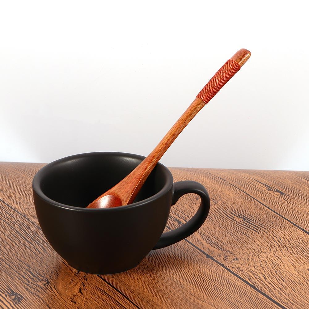 Kitchen Natural Kitchen Gadgets Long Handle Winding for Mixing/Stirring Soup Spoon Fork Wooden Spoon Tableware