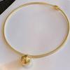 Stylish Heart/Sphere Shaped Pendant Neckchain Snake Bone Chain Clavicle Necklace Elegant Jewelry for Trendy Women Girls