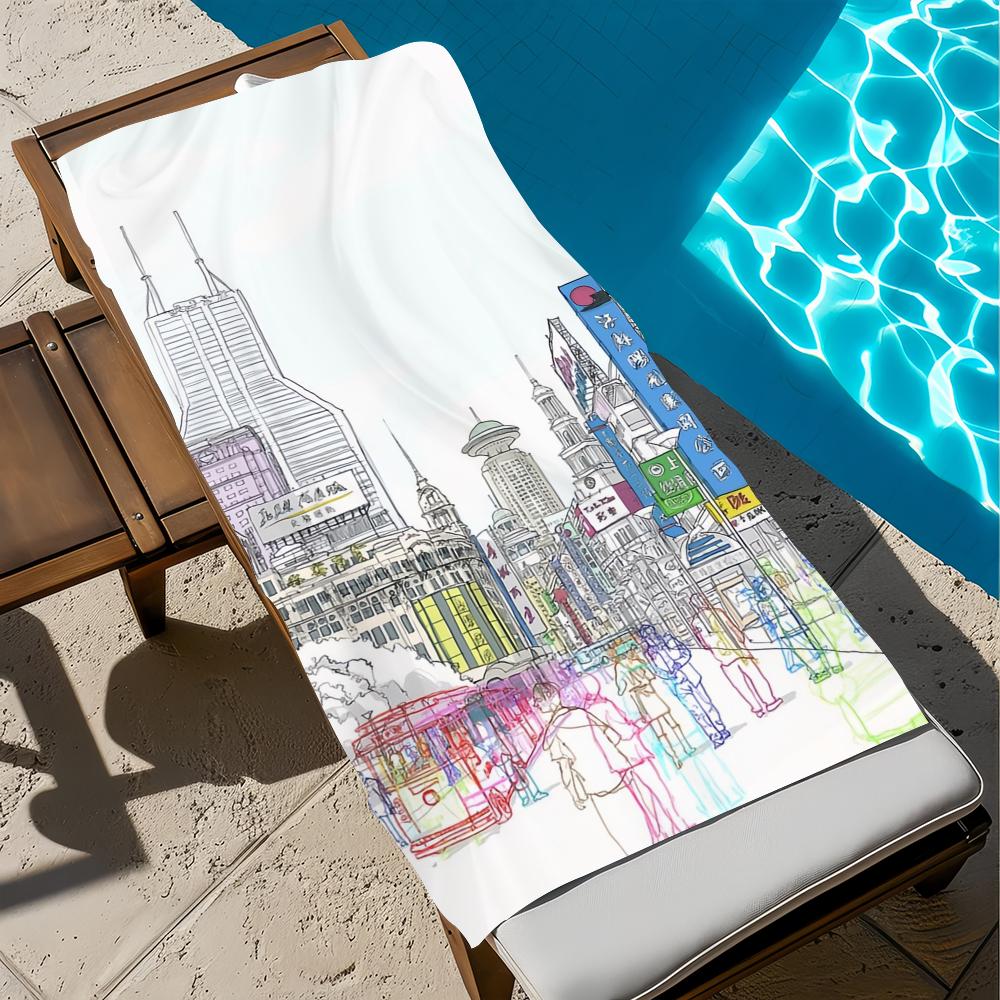 Colorful Linen Building Towel Beach Quick Dry Soft Pool Towels Gift for Travel Gym Shower Camping Sports