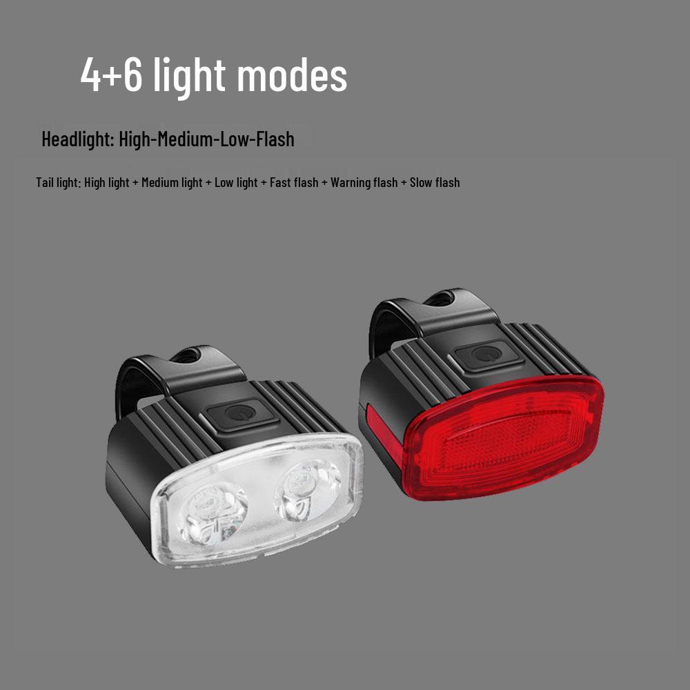Super Bright Rechargeable Front & Tail Bike Light Set for Night Riding