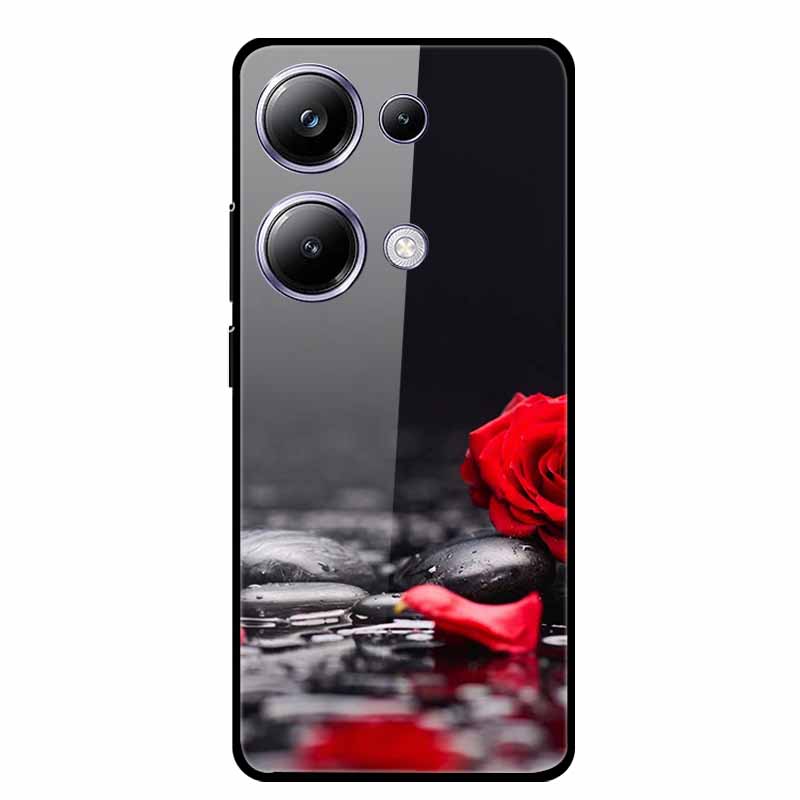 Glass Back Cover For Xiaomi Redmi Note 13 Note13 Pro Case Soft Bumper Hard Tempered Glass Case For Redmi Note 13 Pro Phone Case