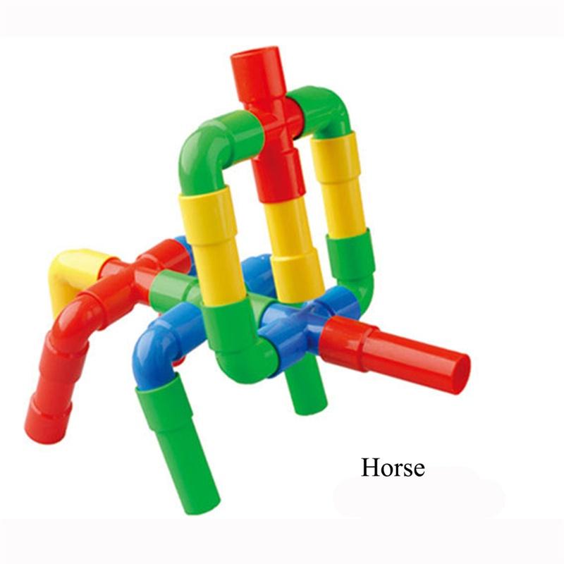 Kunststoffrohr-Einsteckblöcke für Kinder von 3–6 Jahren, Puzzle-Montagespielzeug