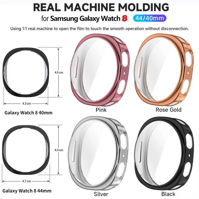 Case+Stainless Steel Strap For Samsung Galaxy Watch 8 44mm 40mm Bracelet+Soft TPU Case Protector For Galaxy Watch 8 44mm Correa