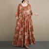 DIMANAF New 2026 Summer Beach Women Plus Size Lady Long Dress Loose Oversize Maxi Floral Print Vintage Cotton