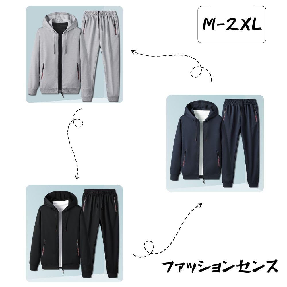 Wolass Zippered Hoodie and Pants Solid Long Sleeve XL Men's Set, Breathable, Color, Casual, Sportswear, Running, Sweat-Wicking, Quick-Drying,