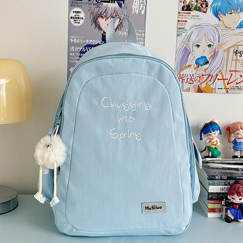School Bag New Fresh and Sweet Candy Color Backpack Junior High School Students Light Travel Large Capacity Backpack