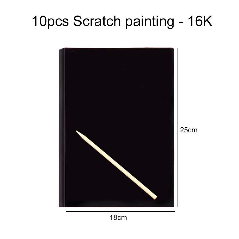 10/20/50pcs Colorful Scratch Paper Children Drawing Toys Drawing Template Ruler DIY Painting Toy For Kids Birthday Gifts TMZ