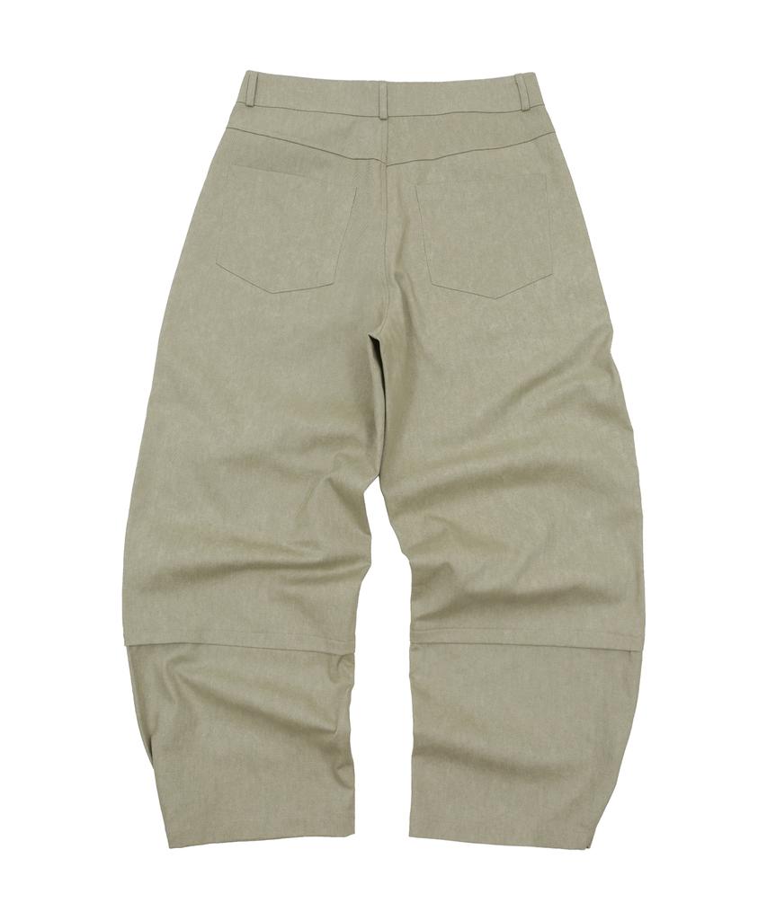 Bipitudiseuodeo Dual Tuck String Pants Beige