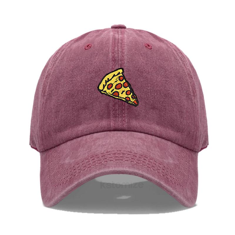 Pizza Embroidered Baseball Cap for Women Men Fashion Adjustable Soft Cotton Dad Hat Unisex Classic Golf Caps