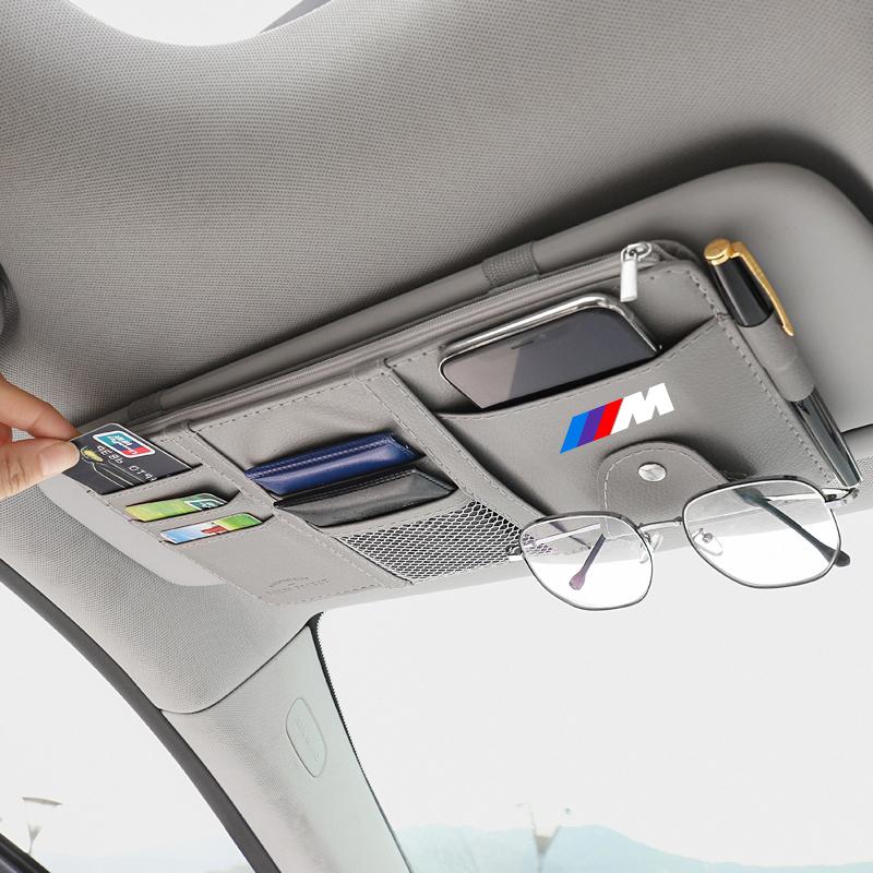 Car Sun Visor Point Type Multi-function Storage Bag Car Accessories For BMW M E34 E36 E60 E90 E46 E39 E70 F10 F20 F30 X5 X6 X1 M3 M5 M6 E71 F01 F02