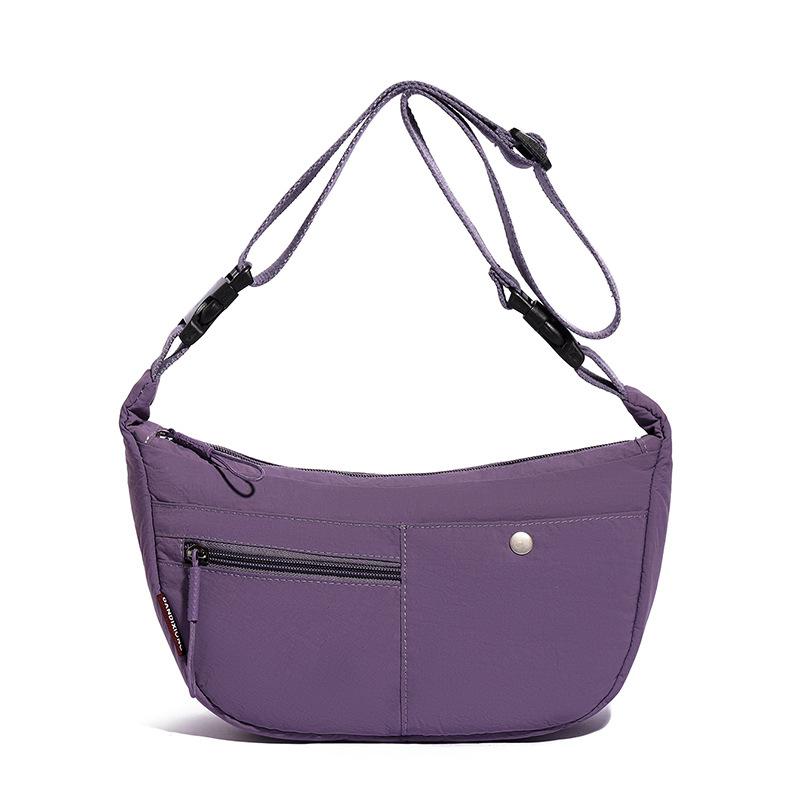 Lightweight Nylon Crescent Crossbody Bag Casual Shoulder Purse