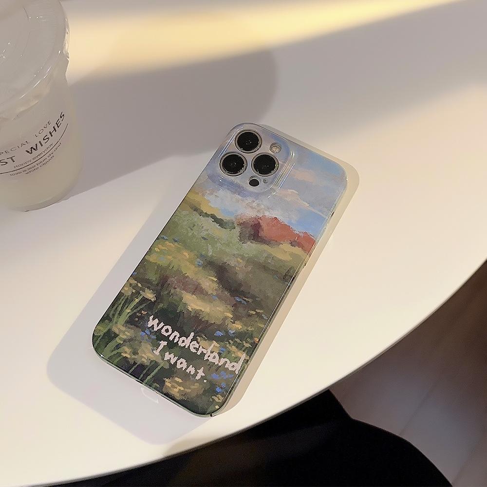 Art Oil Painting Style Case for iPhone 13 iPhone 15 iPhone 16 Pro Max