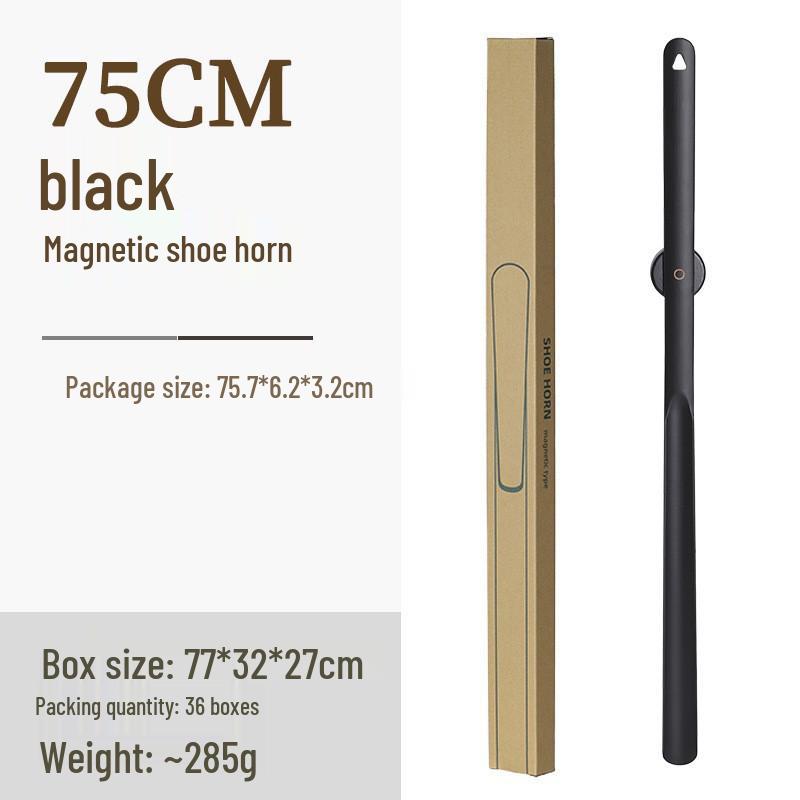 Black Walnut Long-Handled Magnetic Shoehorn: Elderly & Pregnant-Friendly Shoe Lifter Artifact.