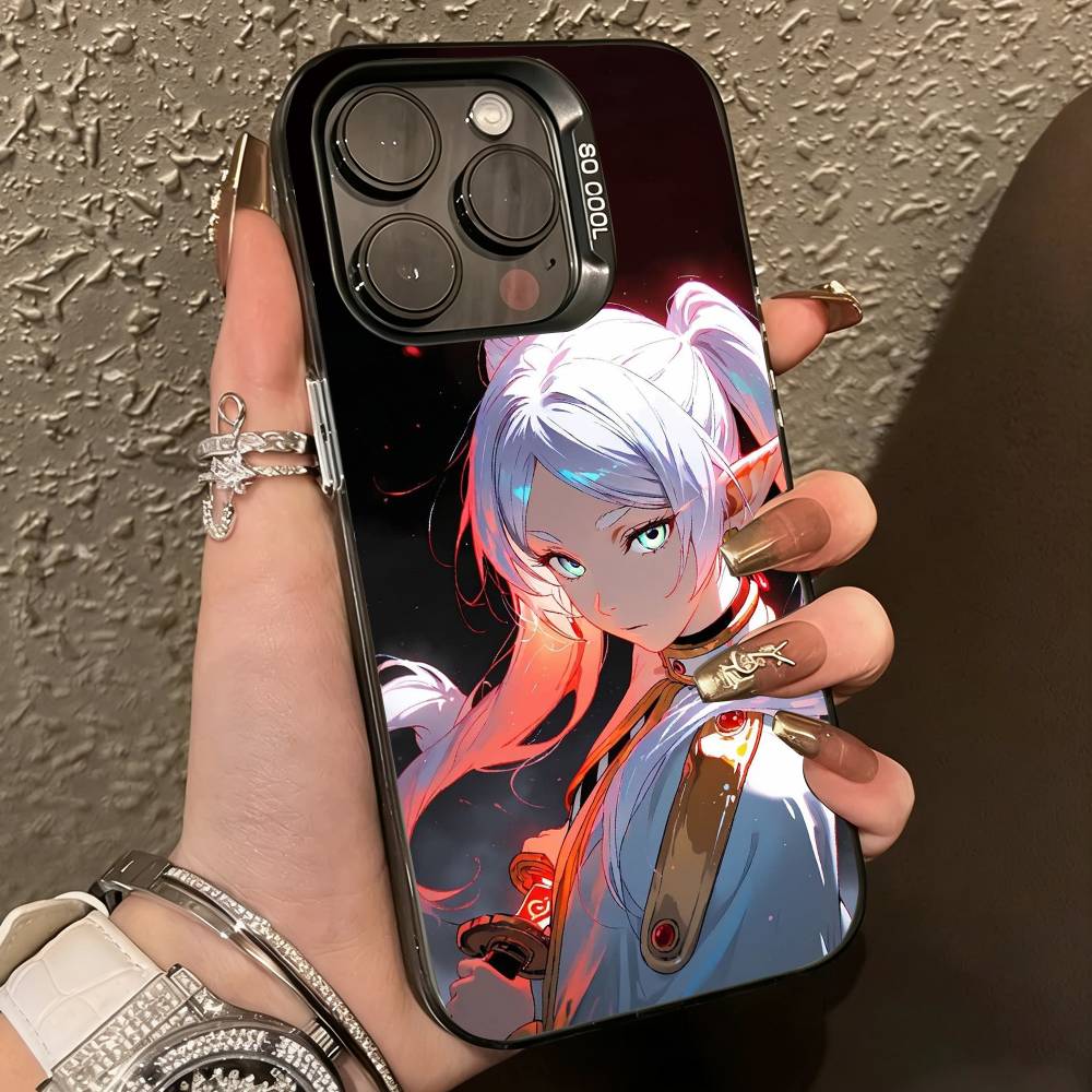 Frieren Beyond Journey's End Phone Case For iPhone 17,16,15,14,13,12,11 Plus,Pro Max,XS,Colorful Silver Black Cover