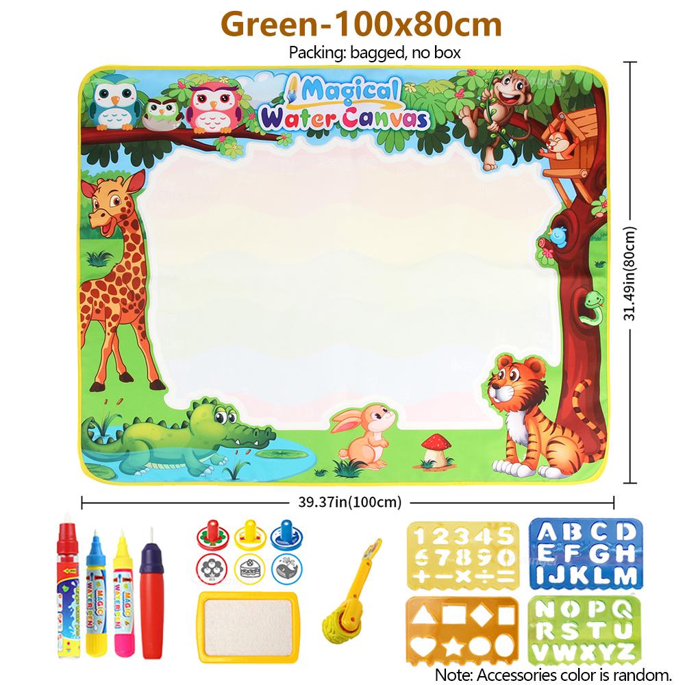 Magic Water Drawing Mat Set Reusable Doodle Painting Board Carpet Montessori Educational Toys For Kids Gifts Multiple Sizes