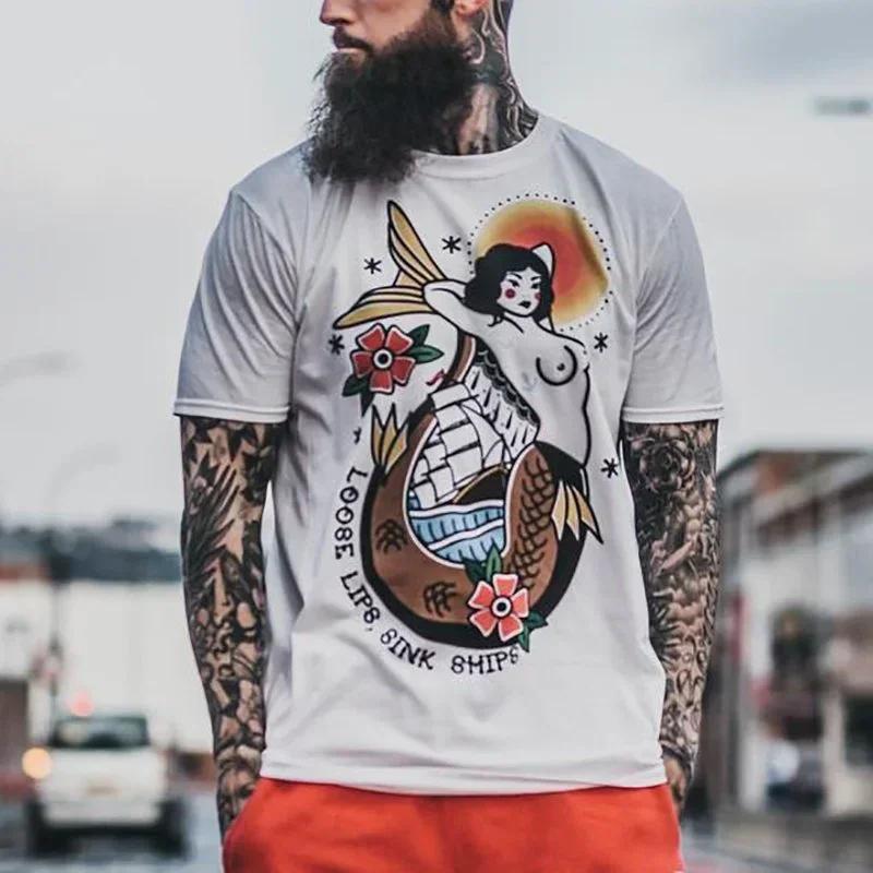 

Men Tshirt Heavy Metal Rock Clothes Grunge Aesthetic Oversized Gothic Punk Tops Male Retro T Shirt Hip-hop XS-4XL Tee XXXXXL білий