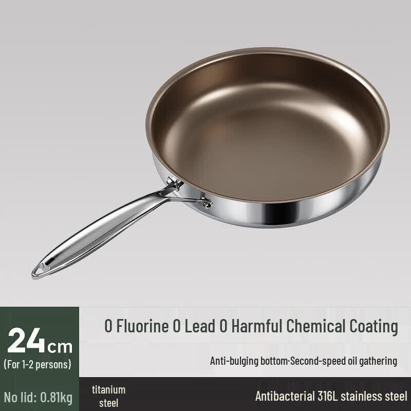 Titanium Non-Coated Frying Pan with Lid