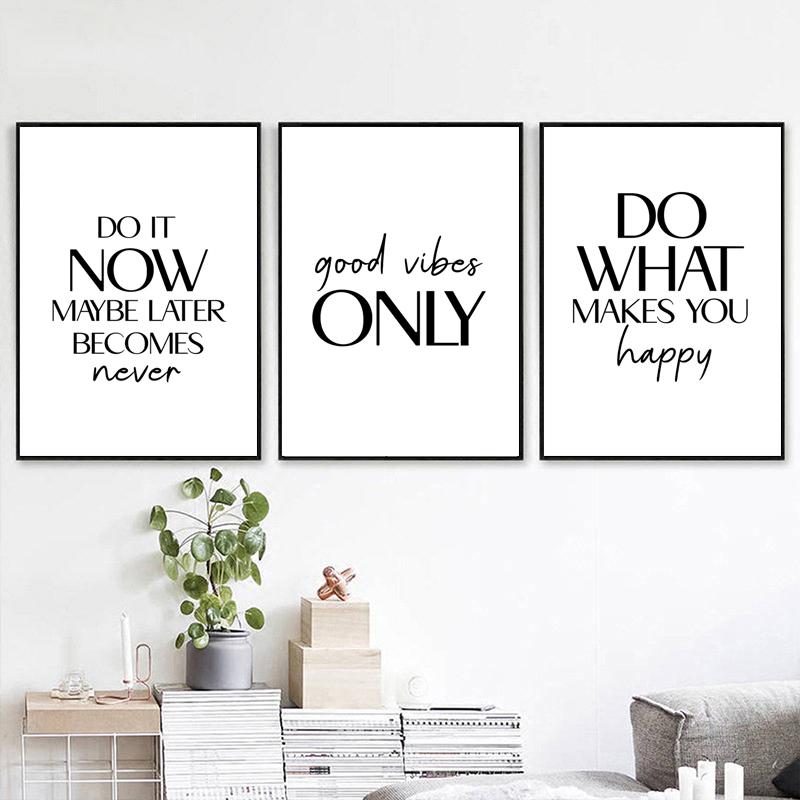 Nordic Inspirational Quotes Posters Modern Cursive Verse Wall Art Canvas Paintings Mural Decor for Living Room Office Decoration