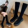 Long tube boots for women 2026 Spring and Autumn  French elastic retro high tube knight boots for women